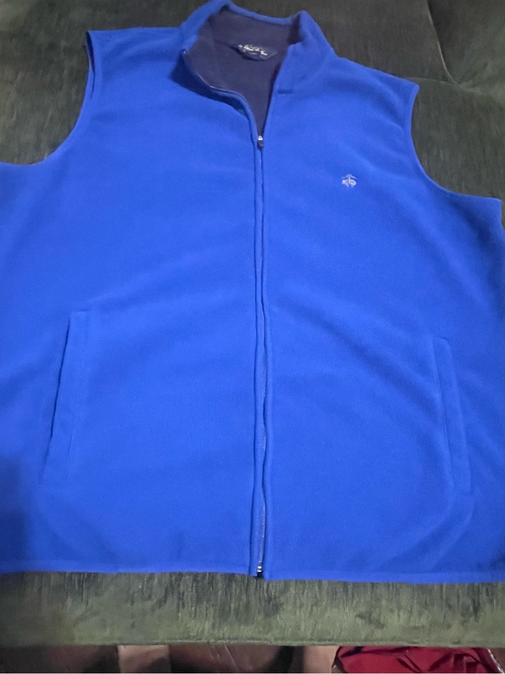 Brooks Brothers Royal Blue Zip Fleece Vest